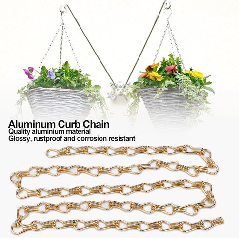 2PCS (2m/78.74in) Watris Veiyi Decorative Chain, Hanging Gold Chain, DIY Chandelier Decor Chain, Metal Chain for Home