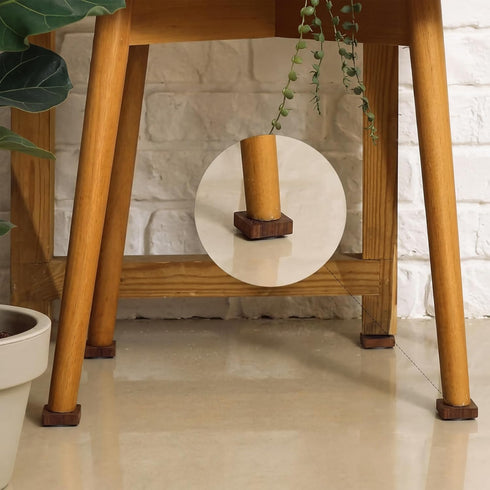 4 Packs Sliner Walnut Wood Cutting Board Feet Non Slip Cutting Board Feet Legs with Silicone Rubber and Screws