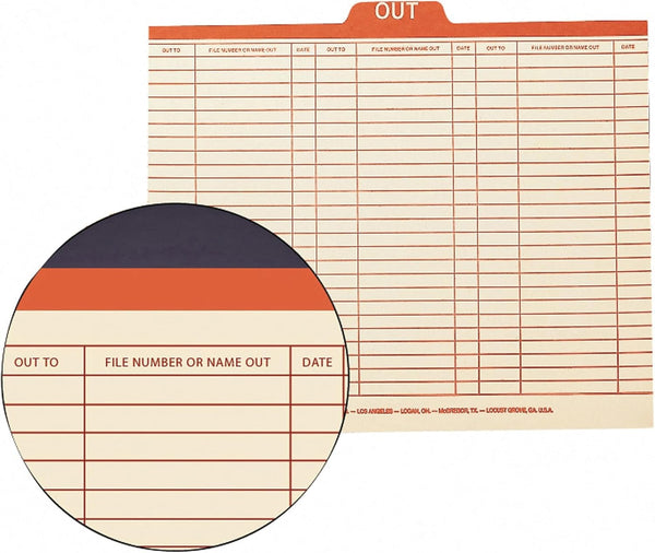 Smead Out Guide Printed Forma Style - 1/5-Cut Tab Center Position, Letter Size, Manila, 100 per Box