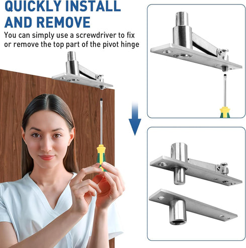 360 TamBee Door Pivot Hinges Heavy Duty Hinges for Wood Doors Degree Shaft Stainless Steel Pivot Hinge System