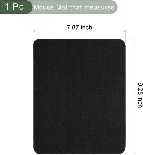YOKIVE Mouse Pad, Felt Double-Sided Soft | Writing Mat for Desktop Mouse (Black, 9.25x7.87 Inch) by YOKIVE