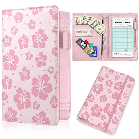 YeeCASE Pink Server Book, Fits Waitress Server Apron, Receipt Holder, Guest Book Perfectly,Waitress