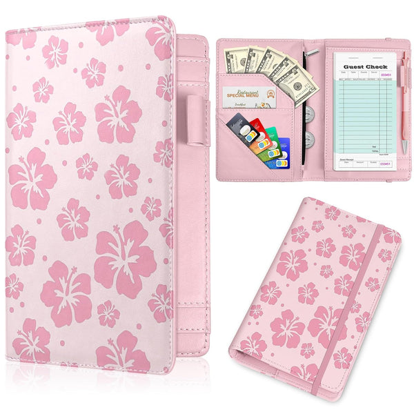YeeCASE Pink Server Book, Fits Waitress Server Apron, Receipt Holder, Guest Book Perfectly,Waitress