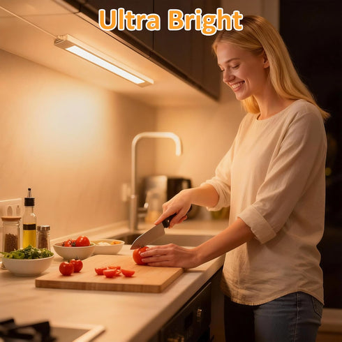14 Inch 110V 120V Counter, maylit Under Cabinet Lighting Plug in, Linkable Ultra Bright LED Light Bar, Renter Friendly