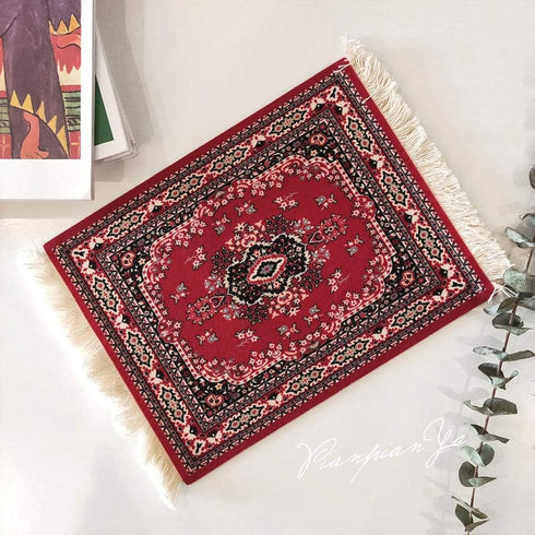 Paitianle Mouse Pads for Wireless Mouse, Oriental Carpet Mouse Mat for Table Decor (STYLE1 red)