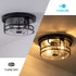 SAYTOP 2-Light Outdoor Ceiling Light with Motion Sensor Flush Mount Round Porch Light, Industrial Dusk to Dawn Ceiling