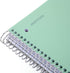 Mintra Office Durable Spiral Notebooks - 5 Subject, Sage Green, College Ruled 1pk, 200 Sheets, 5 Poly Pockets