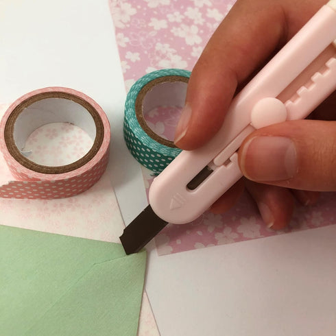 Kawaii Cat Paw Box Cutter, 2 pcs Mini Pocket Knife and Letter Opener for Cat Lovers, White Pink & White