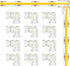 8mm Connectors Kit for 2-Pin COB LED Strip, 12pcs Gapless L-Shaped/Corner Solderless Extension Connectors for DIY