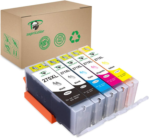 PGI-270XL CLI-271XL Ink Cartridge Replacement for Canon PGI 270 CLI 271 5 Color (1BK, 1PB, 1C, 1M, 1Y) for Canon TS9020