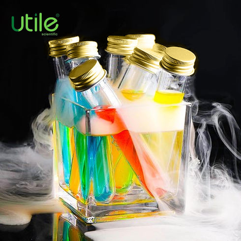 Utile 20pcs Glass Test Tubes, 25ml Medium Borosilicate Glass with Aluminum Screw Caps, 4004.0622.20