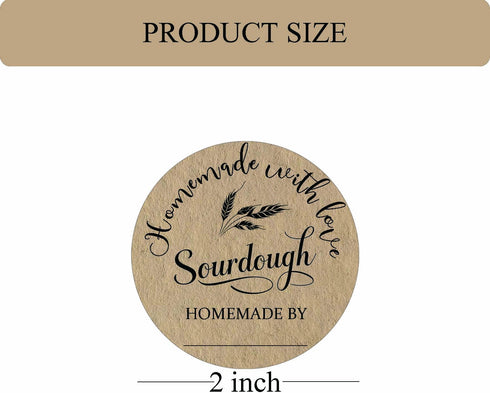 Hodmopli 500 2 inch Packaging Pcs Sourdough Bag Stickers Sourdough Bag Stickers Sourdough Bread Sticker for Sourdough