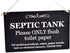 Stylish Black and White SEPTIC TANK Sign | Notice for Toilet | Bathroom | W.C