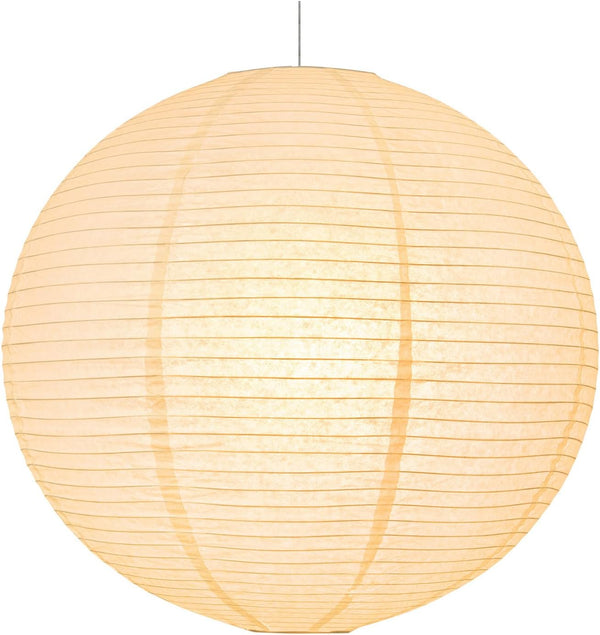 19.68" White Round Paper Lanterns, Chinese/Japanese Paper Lantern Pendant Light, Large Hanging