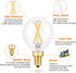 E12 Bulb, 2W(25-Watt 3000K, G15/G50 Dimmable Bulbs 3-Pack Globe Equivalent), Soft White LED Light for Pendant