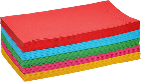 Okuna Outpost 100 Pack Colorful Money Envelopes for Cash, Payroll, Money Saving, Coins, Currency, 100GSM (4 x 7 In)