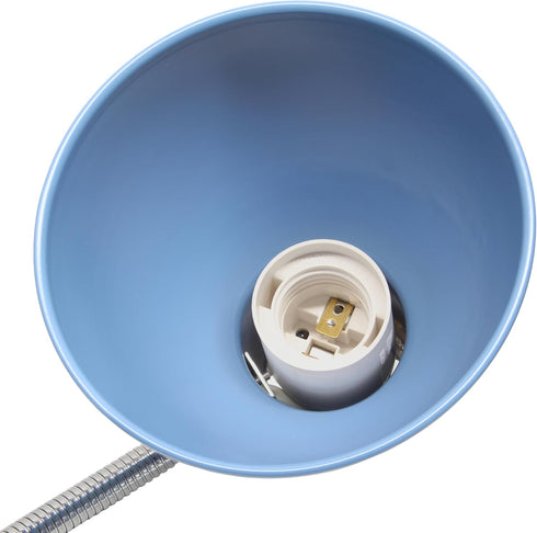 LD1076-BLU 16.22" Simple Designs Sleek Essentials Adjustable Metal Desk Task Lamp with Organizer Compartment