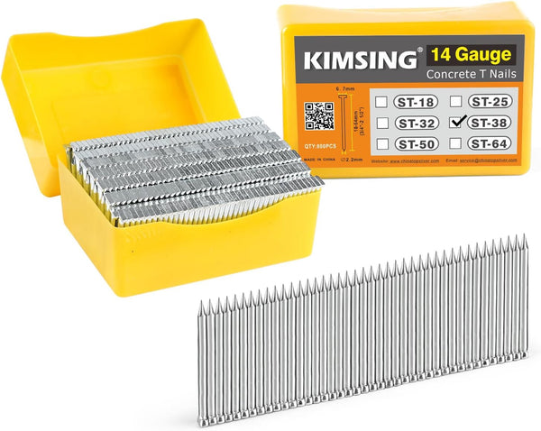14 Gauge 1-1/2" Concrete Nails, 800PCS/Box T Nails for Truss Building and Construction Framing