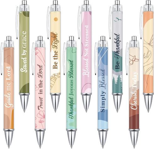 Tinlade 10 Pieces Christian Pens for Women, Inspirational Quotes Ballpoint Pens, Funny Office Pens for Coworkers