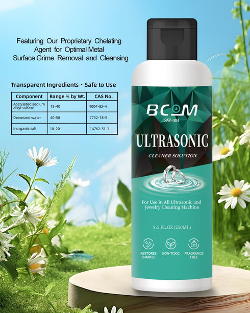(8.5 oz) Ultrasonic Jewelry Cleaner Solution, Jewelry Cleaner Great for Use in All Ultrasound Machines, Eyeglass