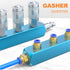GASHER 2PCS Aluminum 3 Way 6 Port Pneumatic Manifold Air Distribution Block