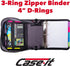 Case it King Size Mighty Zip Tab Binder, 3 Rings, 4" Capacity, 11 X 8.5, Purple