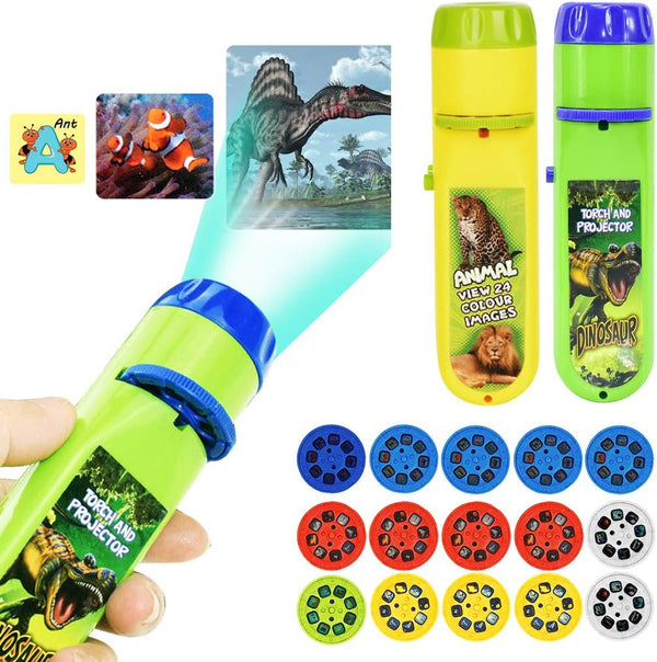 Yeelan 2PCS Projector Torch Projection Light Torches lamp Flashlight Dinosaur, Sea Animals,