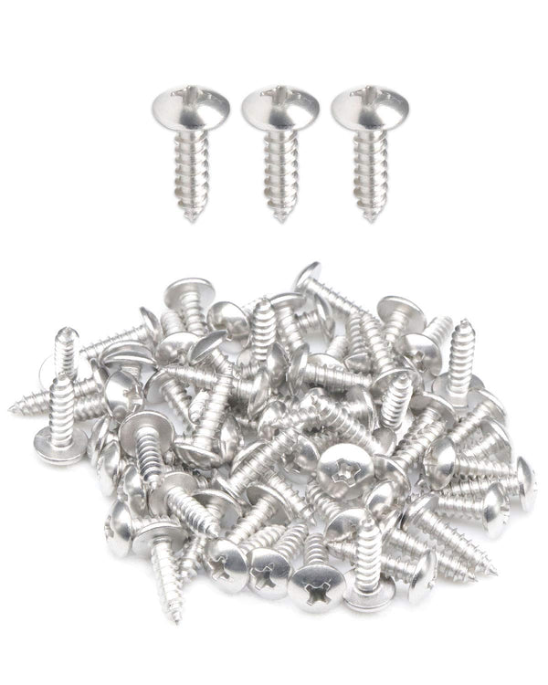 #6 x 1/2" Wood Screws, 100PCS Truss Head Phillips Self Tapping Screws, 18/8 Stainless Steel by IMSCREWS