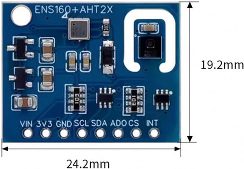 2 pcs ENS160+AHT21 CO2 eCO2 TVOC Air Quality and Temperature and Humidity Sensor Module
