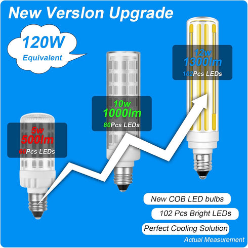 Dimmable JDE11 120V 100W 120W Bulb Equivalent,T4 E11 Bulbs Dimmable,4000K White,12W 1300LM JDE11 Bulbs,2 Packs Updated