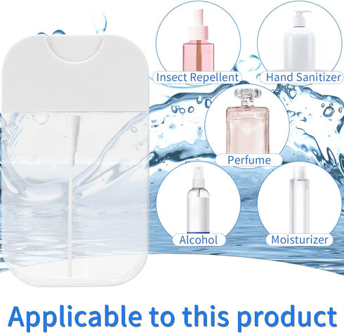 4 PCS 50 ML Clear Spray Bottles, Portable Refillable Plastic Perfume Atomizer Vials for Perfume, Moisturizing Water,
