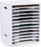 Juexica 12 Tier Scrapbook Paper Organizer for 8.5" x 11" White Cardstock, Stackable Desktop Storage Rack