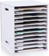 Juexica 12 Tier Scrapbook Paper Organizer for 8.5" x 11" White Cardstock, Stackable Desktop Storage Rack