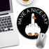 Funny Duck Work Mouse Pad, Small Round Mouse Pads for Desk, Mini Travel Mousepad for Wireless Computer Laptop, Office Desk Accessories, Have a Nice Day Middle Finger, 8.6 x 8.6 inch by lebrocoli