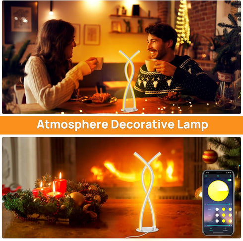 Daymeet Table Lamp for Bedroom, Dimmable Bedside Lamps with Remote and APP Control for Kids Room and Living Room.