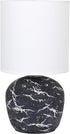 Simple Designs LT1170-BLK 12.4" Chic Glow Rounded Marble Inspired Concrete Table Lamp
