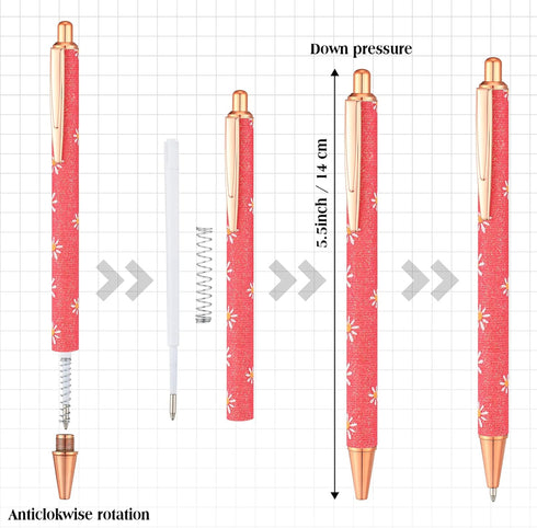 Jutom 16 Pcs Fancy Glitter Ballpoint Pens, Cute Sparkly Metal Retractable Writing Pen, Black Ink, 1.0 mm