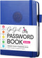 GoGirl Password Book with Alphabetical Tabs - Internet Address & Password Keeper Logbook, Pocket Size, Royal Blue