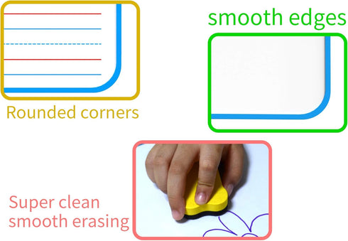 Dry Erase Lapboard Double Sided, Small Whiteboard with Lines for Kids, Perfect for Home & School Use