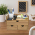 Sorbus Bamboo Desk Organizer - 3-Tier 100% Bamboo Desktop Organizers with 3 Drawers & Shelf
