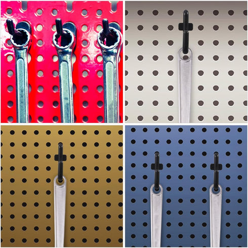 80pcs J-Shaped Pegboard Hooks for Garage Tool Storage Heavy Duty Black Plastic Peg Hooks for Peg Board Wall Hanging