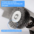 4 Pack 2 Inch Wire Brush Wheel for Drill, 0.0118" Coarse Crimped Carbon Steel Wire, Heavy Duty for Rust Removal