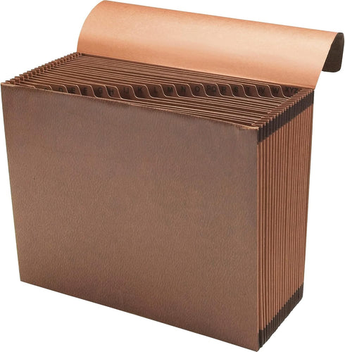 Smead TUFF Expanding File, 21 Pockets, Alphabetic (A-Z), Flap and Cord Closure, Letter Size, Redrope (70318)