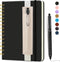 Lined Spiral Journal (Black), 5.7"x 8.27", 160 Pages, A5 Notebook with Pen Holder & Pen for Writing