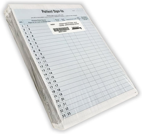 Tabbies Patient Sign-In Label Forms | 8-1/2" x 11" Form, Blue, 23 Labels/Sheet, 125 Sheets/Pack