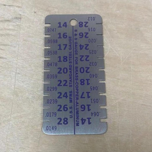 Professional Stainless Steel Thickness Measurement Tool, Double Scales for Aluminum Sheets, Home Use