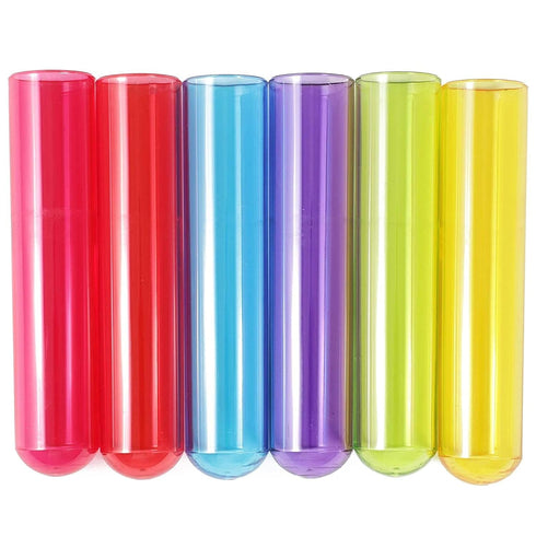 Juvale 4 Pack Plastic Test Tubes with Rack for Parties, 6 Colors (1.5 Ounces), Plant Propagation, Shot Glasses