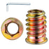 200Pcs 1/4"-15 Threaded Insert for Wood Hex Drive Wood Inserts Furniture Nuts