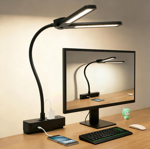 Drevet LED Desk Lamp for Home Office, Eye-Caring Clip-On Desk Light with Flexible