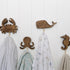 Set 4 Crane Baby Sea Life Wooden Wall Hooks - of Wooden Ocean Nursery Decor Towel Hooks, Brown
